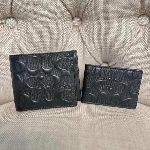 NEW Coach 3 in 1 Men Wallet Signature Leather Smooth Leather/Black CR957 NWT - Picture 2 of 9